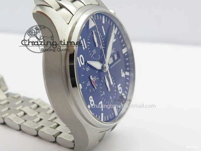MIROTIME 0808 UrbanChic Pilot Chrono 2016 IW377714 ZF 1:1 Best Edition Blue Dial On SS Bracelet A7750 V 7272